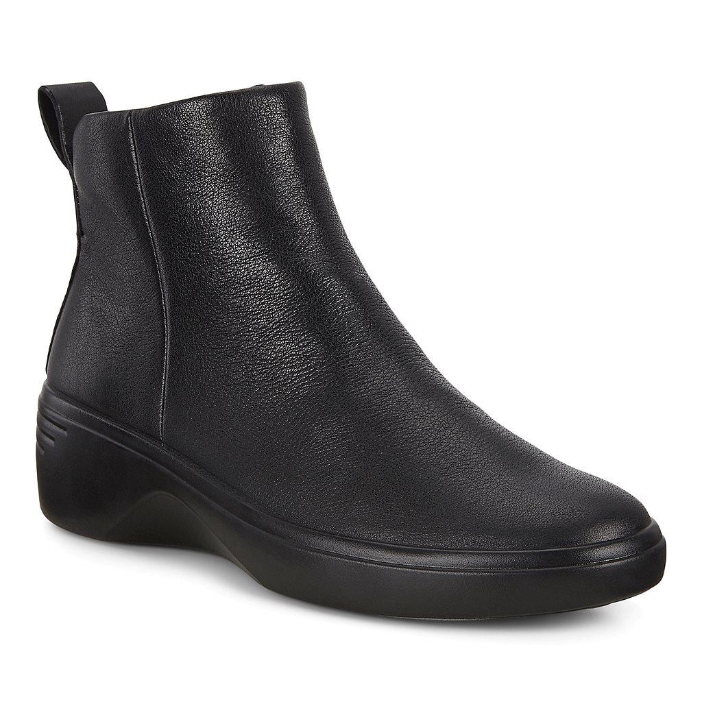 Bottine Compensée Ecco Soft 7 Edge Femme Noir 1875-EBAFK